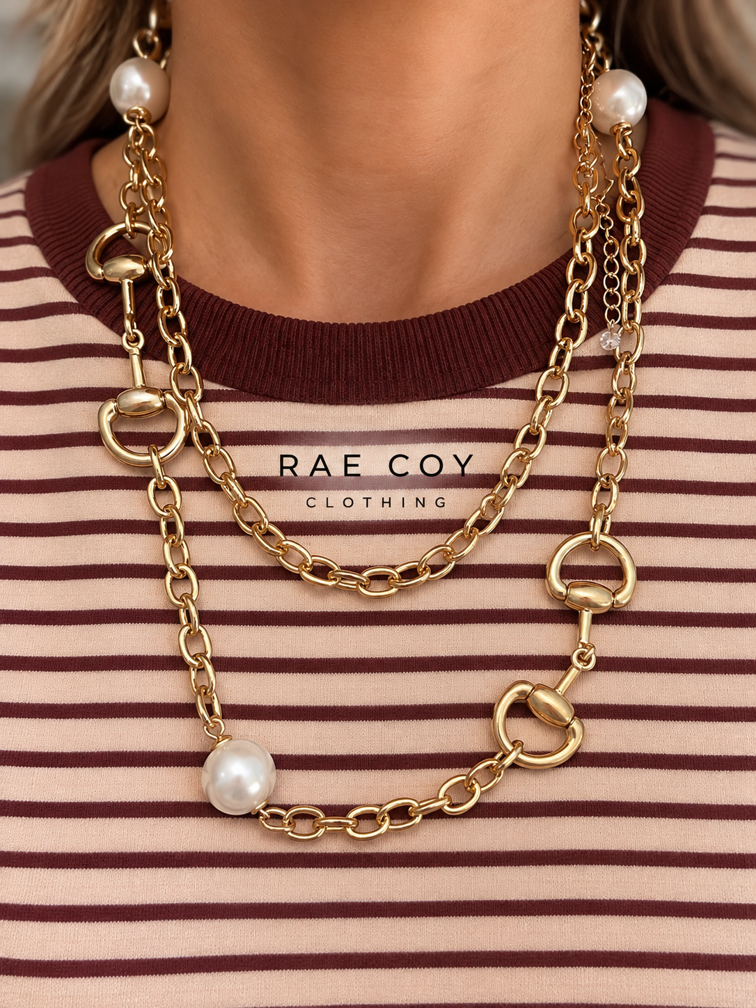 32” Snafflebit and Pearl Long Necklace - Final Sale