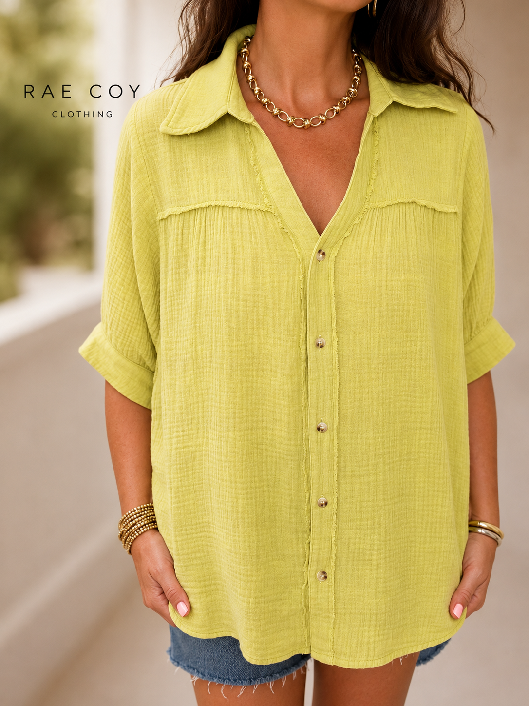 Sunny Days Cotton Button-Up