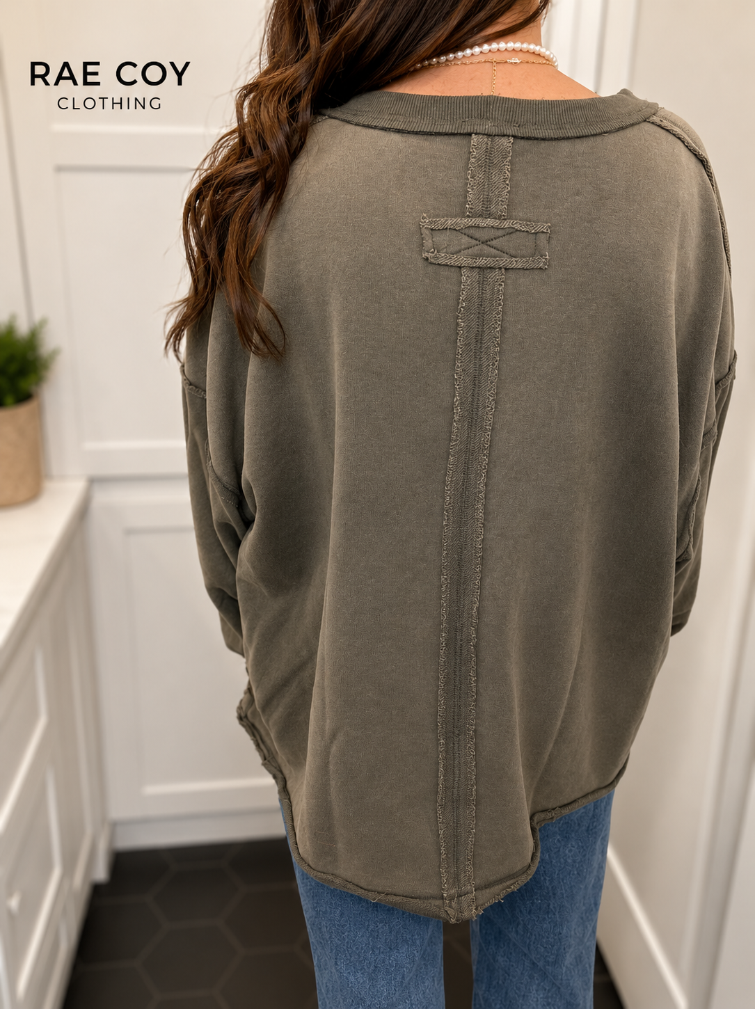 V-Neck Charcoal Pullover
