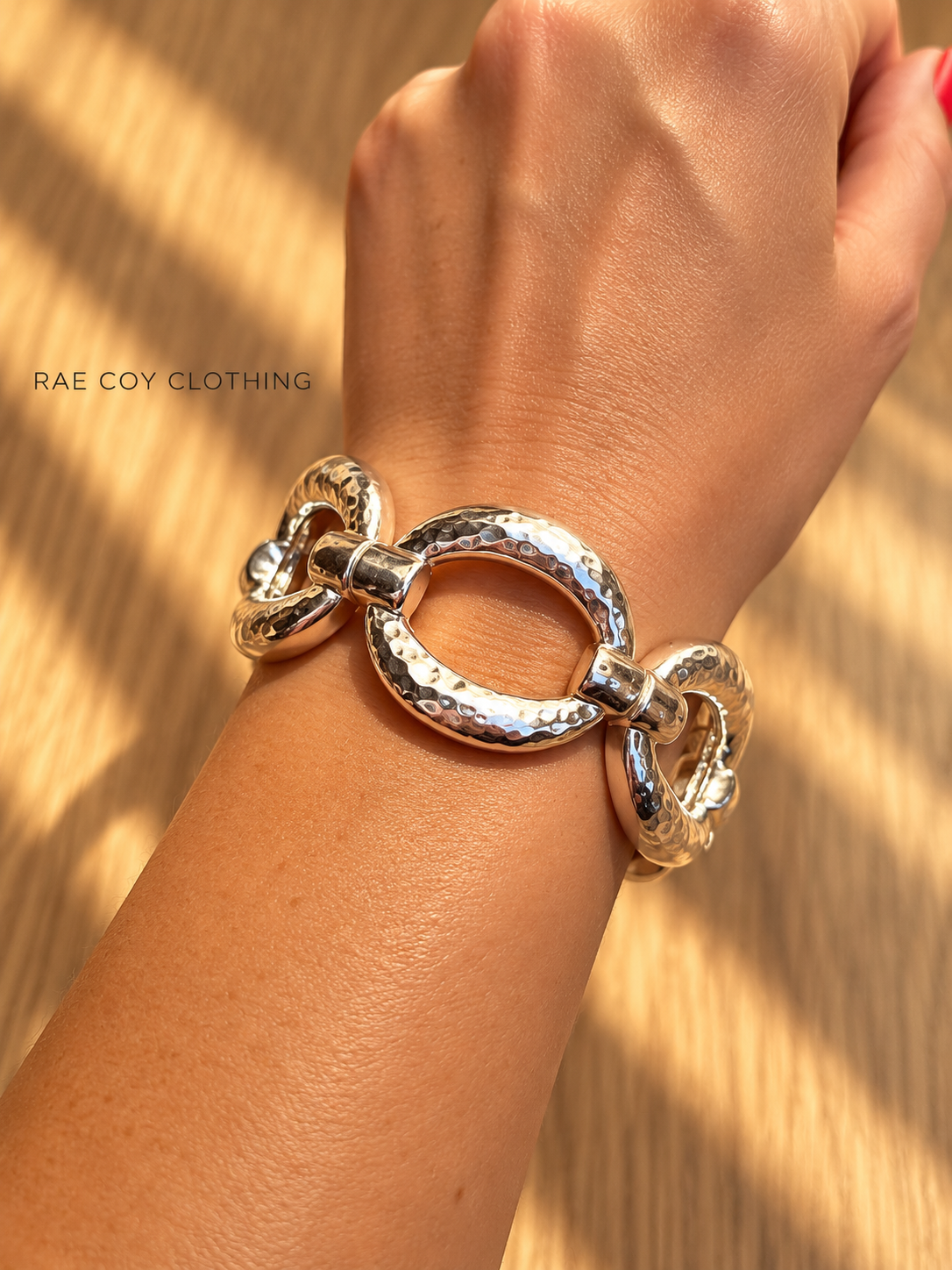 Silver Hammered Stretch Bracelet - Final Sale