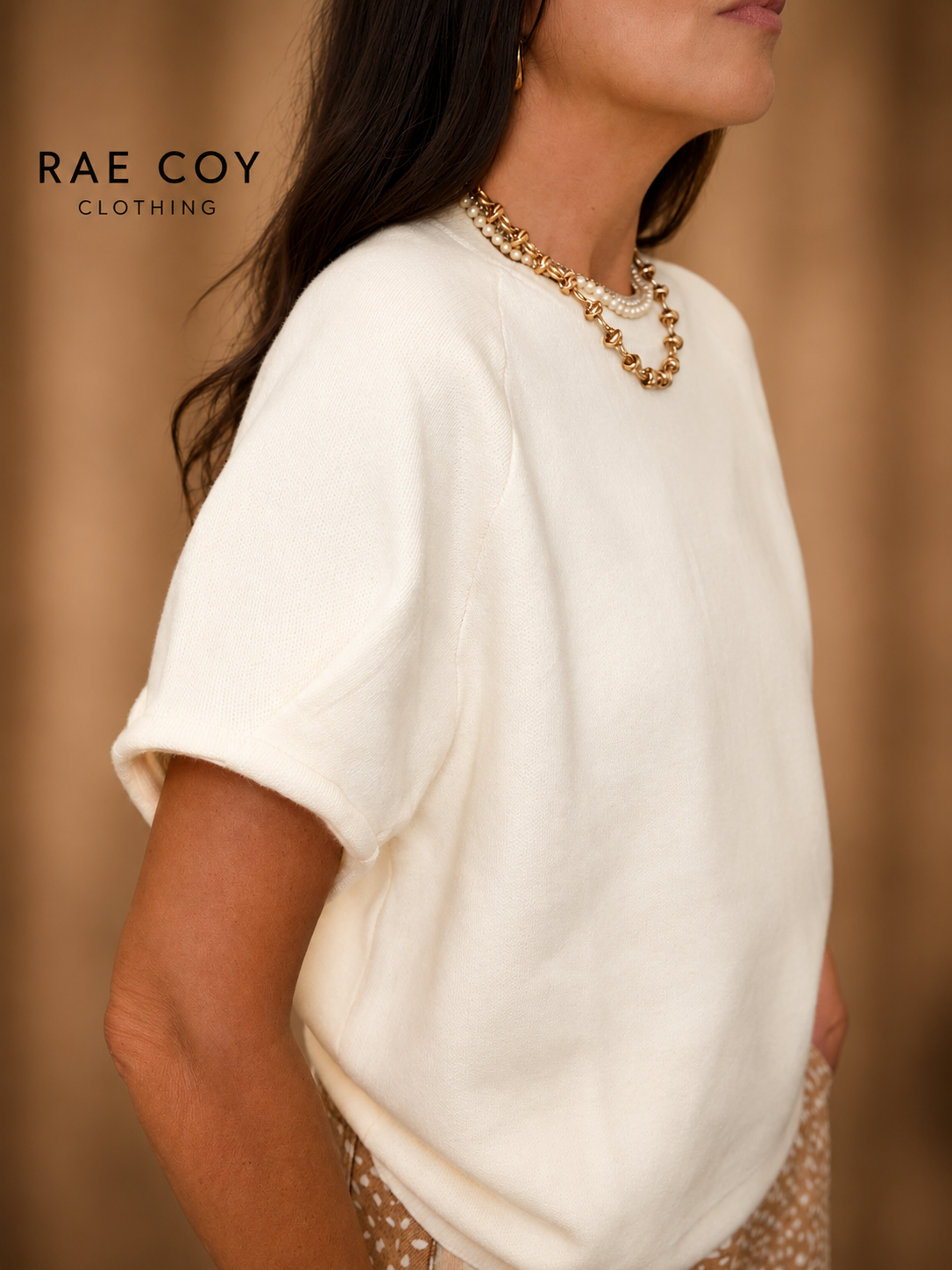 Classic Cream Short Sleeve Sweater
