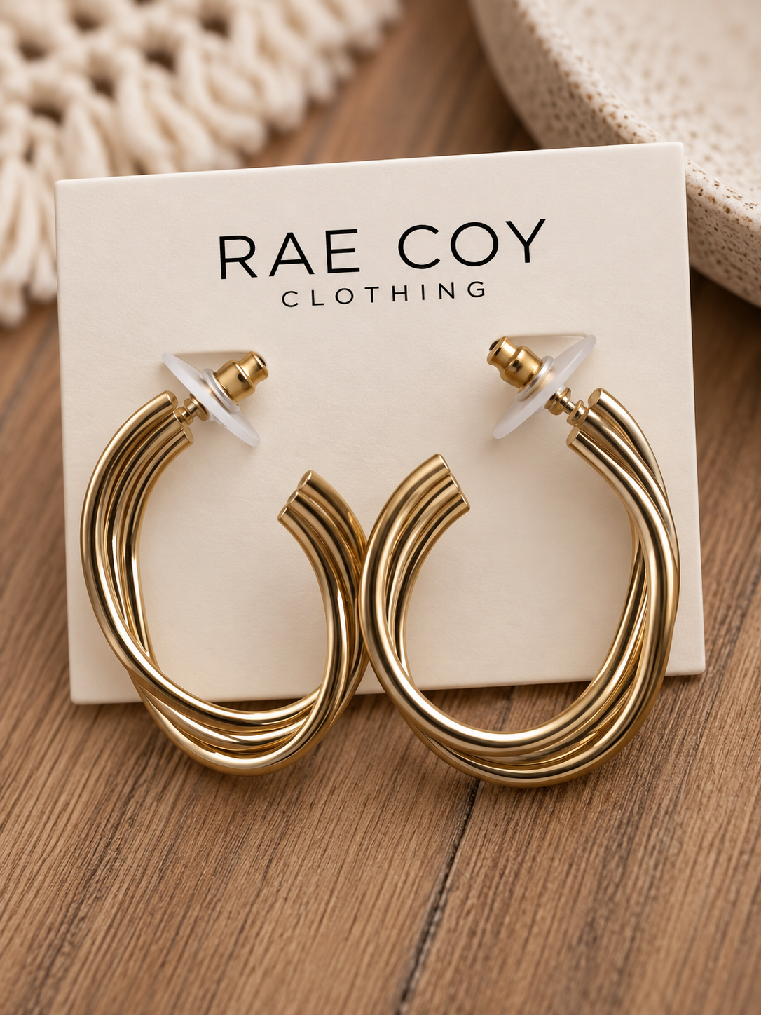 3 Layered Gold Hoops 1.5 inch - Final Sale