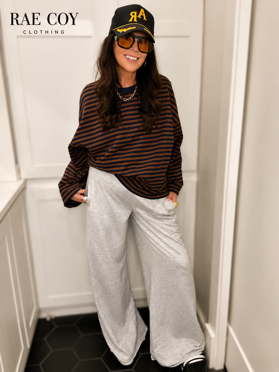 Everyday French Terry Wide Leg Pants - Gray