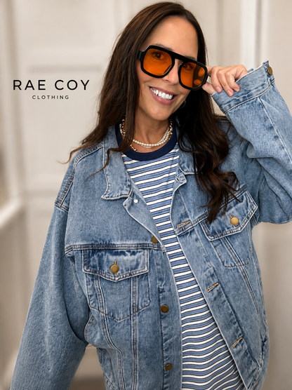 Oversized 100% Cotton Denim Jacket