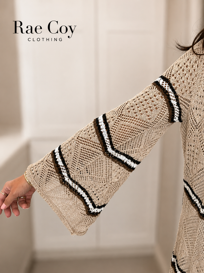 Open Knit Stripe Duster