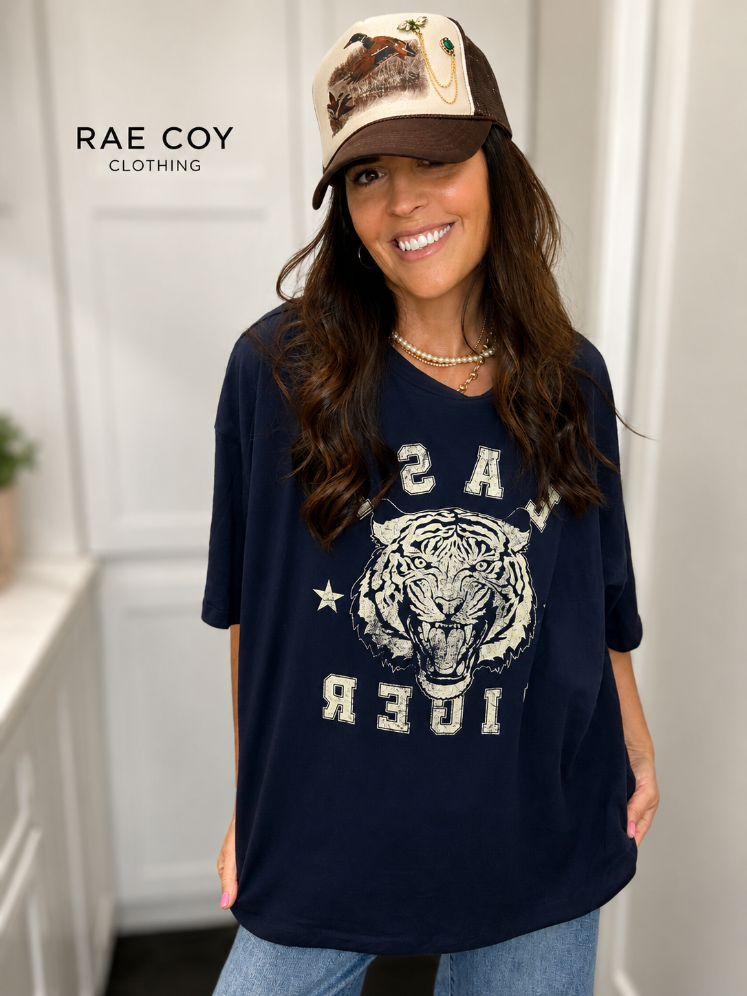 Easy Tiger Oversize Tee - Navy