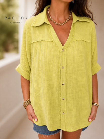 Sunny Days Cotton Button-Up
