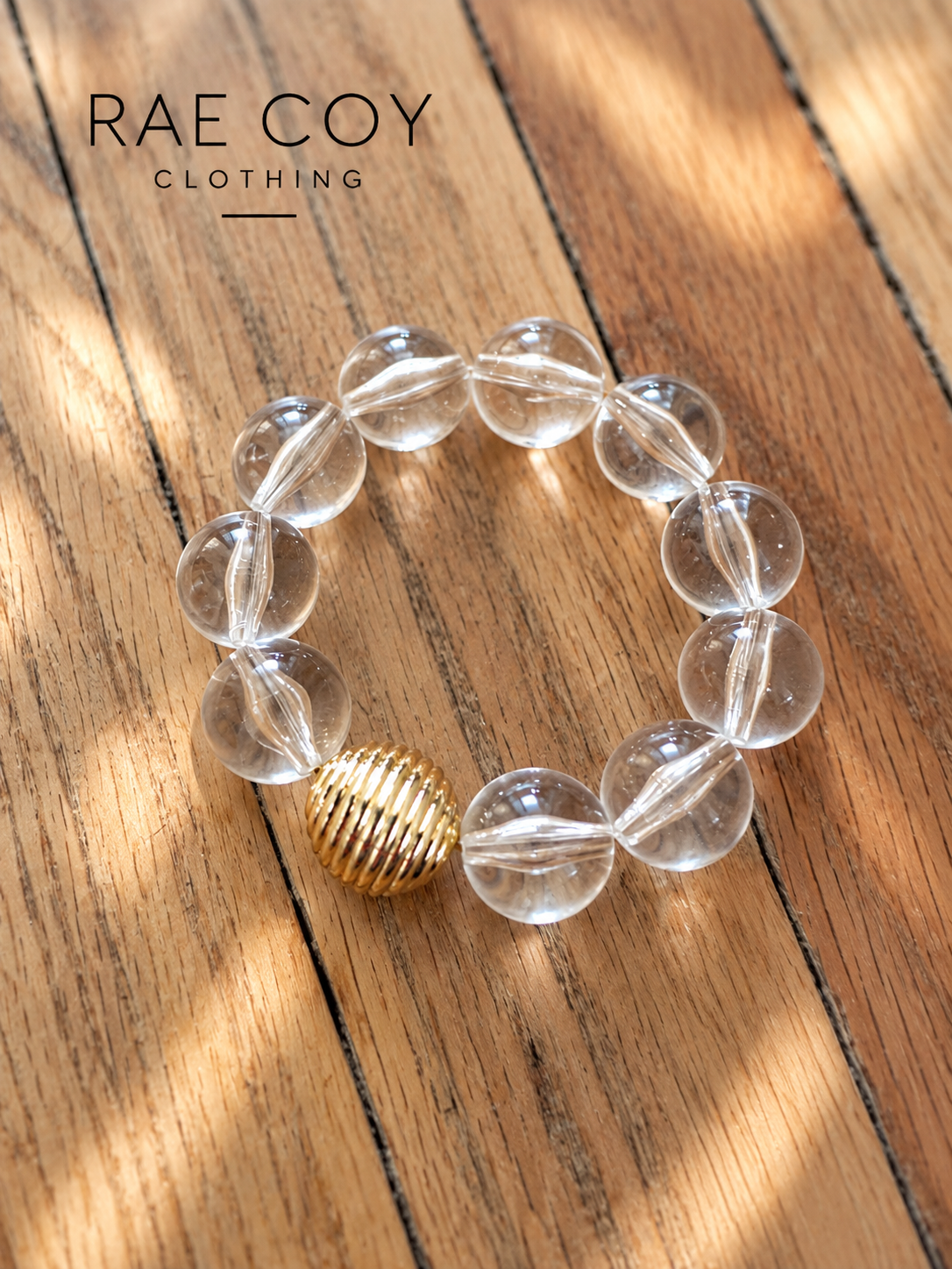 Clear Gold Bead Bubble Acrylic Stretch Bracelet - Final Sale