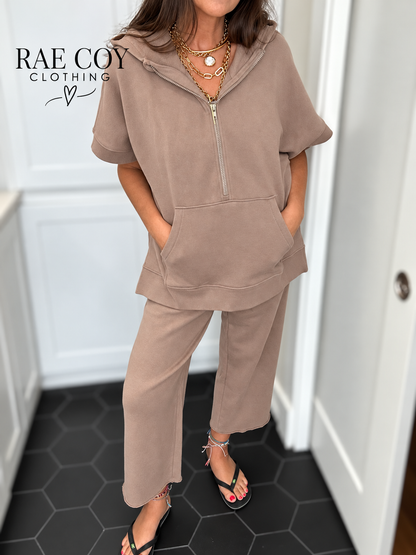 Taupe Matching Top and Pants Set