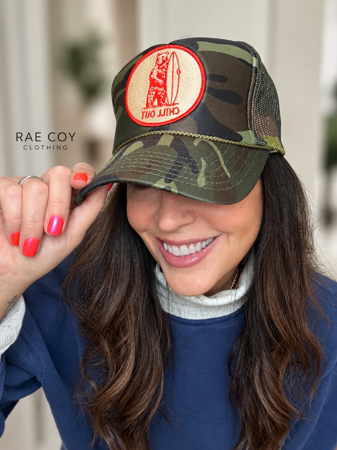 Chill Out Camo Bear Trucker - Final Sale
