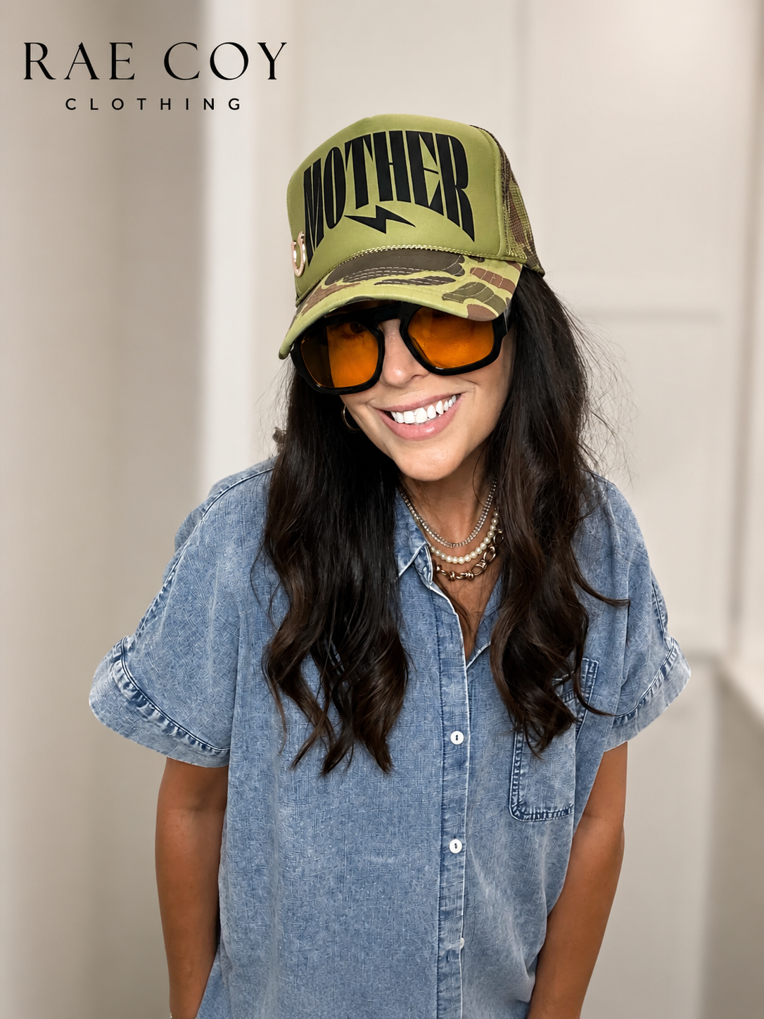 Mother Trucker Olive Camo Hat Final Sale