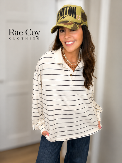Striped Rugby Top 100% Cotton