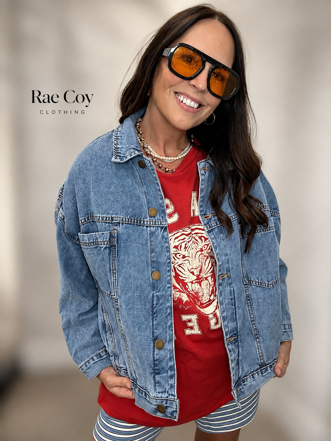Boxy Opal 100% Cotton Denim Jacket
