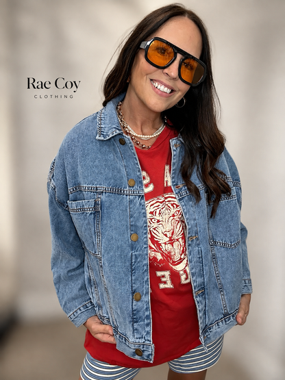 Boxy Opal 100% Cotton Denim Jacket