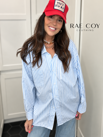 Blue Stripe Button Down