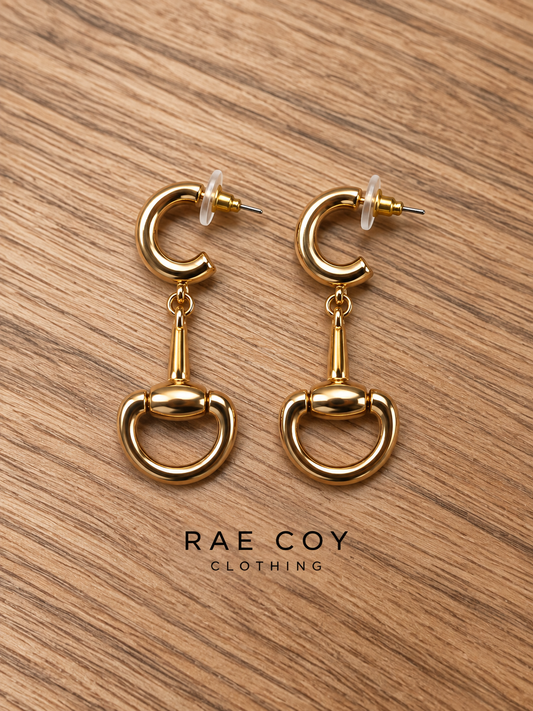 Gold Snaffle Bit Earrings - Final Sale