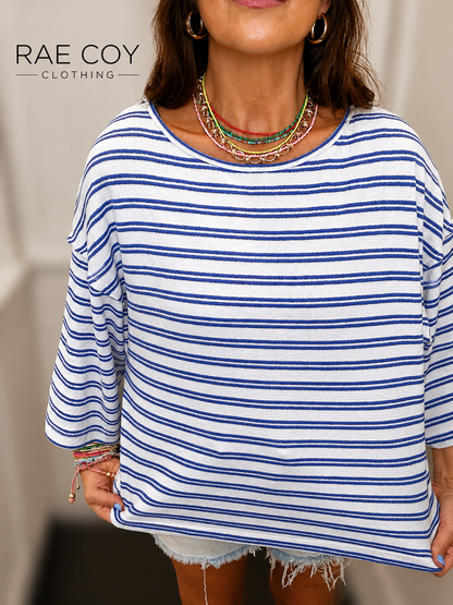 Coastal Blue Stripe Top