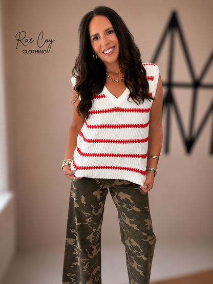 All-American Stripe Sweater Vest