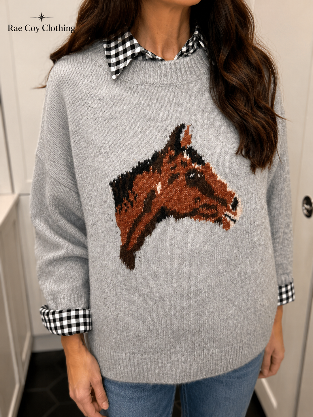 Horse Sweater - Grey