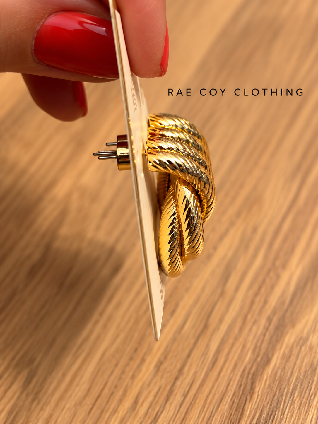 Water Resistant  Gold Double Knotted 1.5 inch Earrings - Final Sale