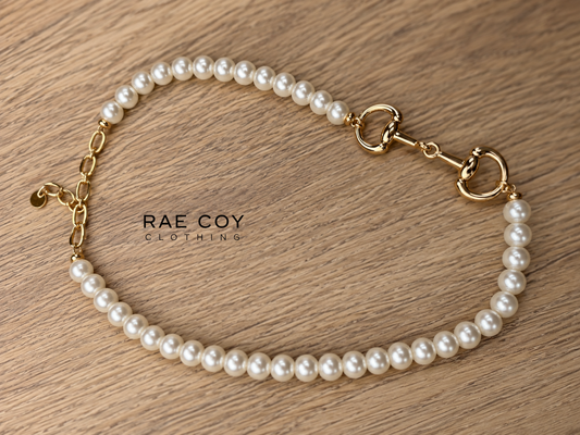 Pearl & Gold Snafflebit Necklace - Final Sale