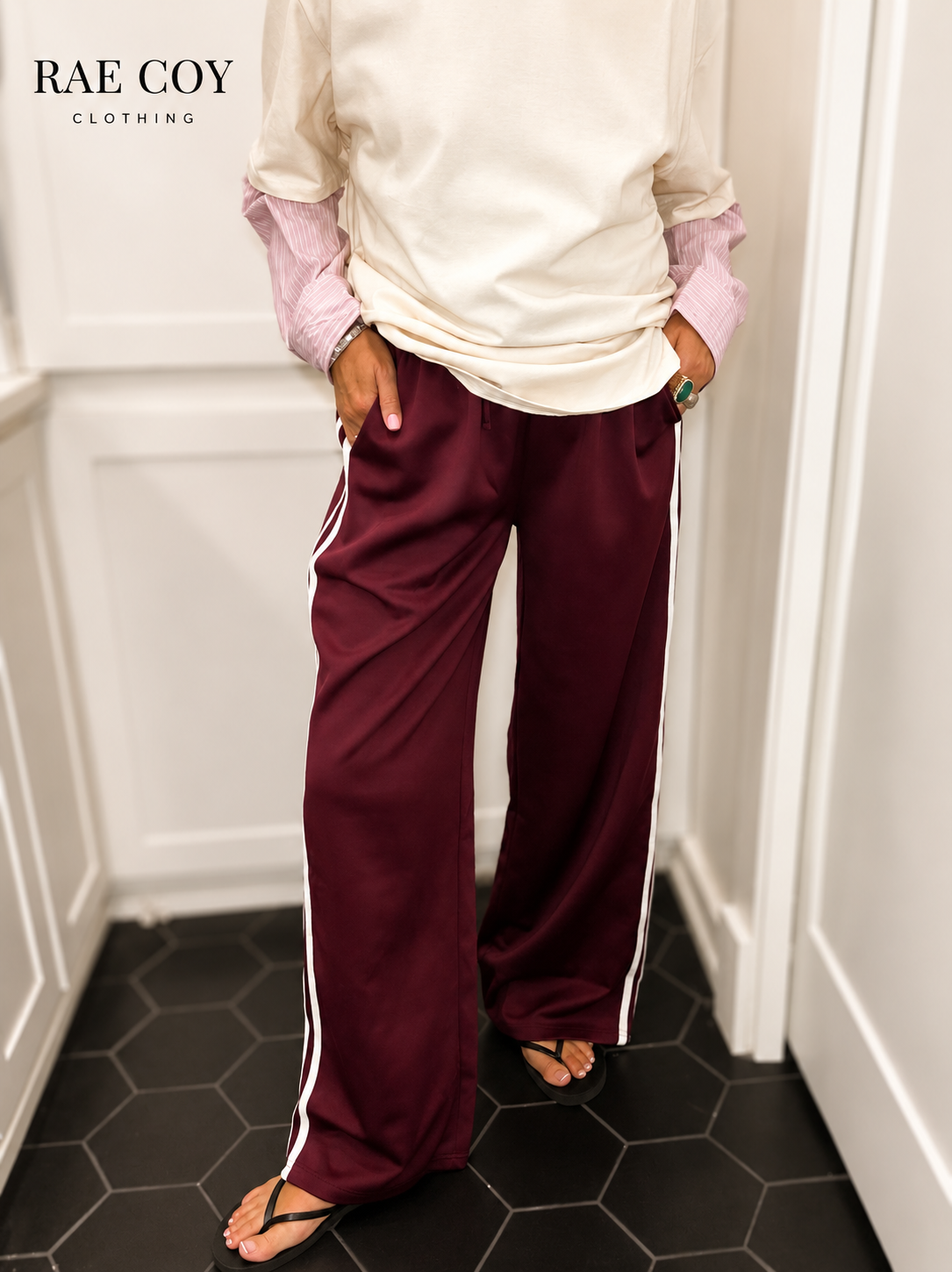 90s Track Pants - Maroon