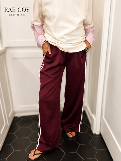 90s Track Pants - Maroon
