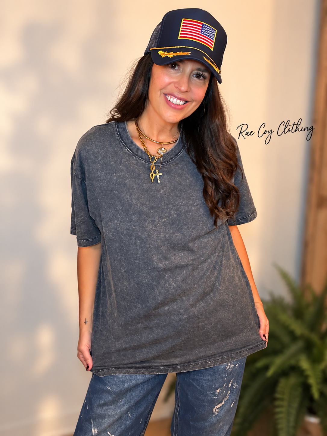 Mineral Washed 100% Cotton Tee Blackberry
