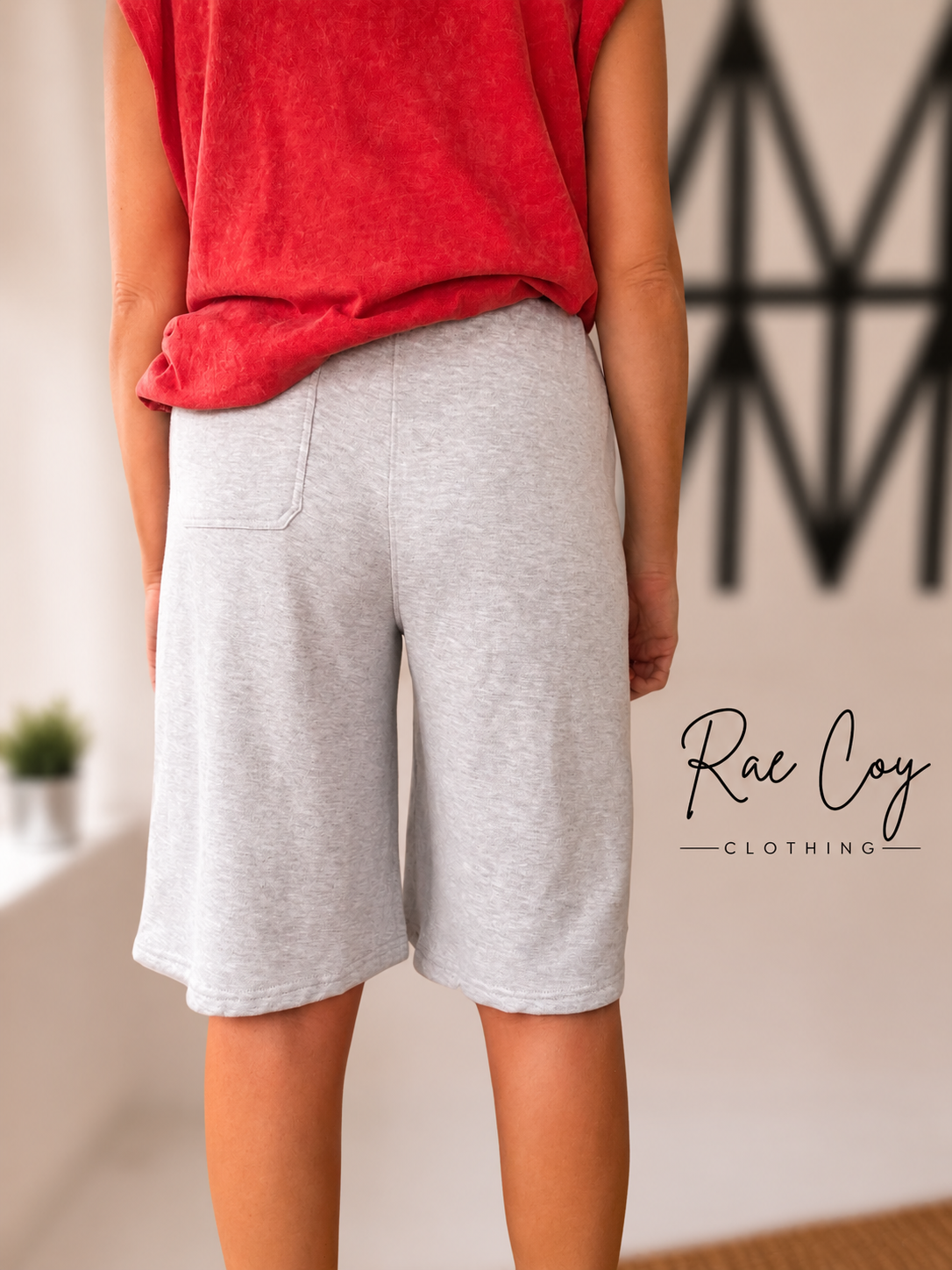 Grey French Terry Drawstring Jorts