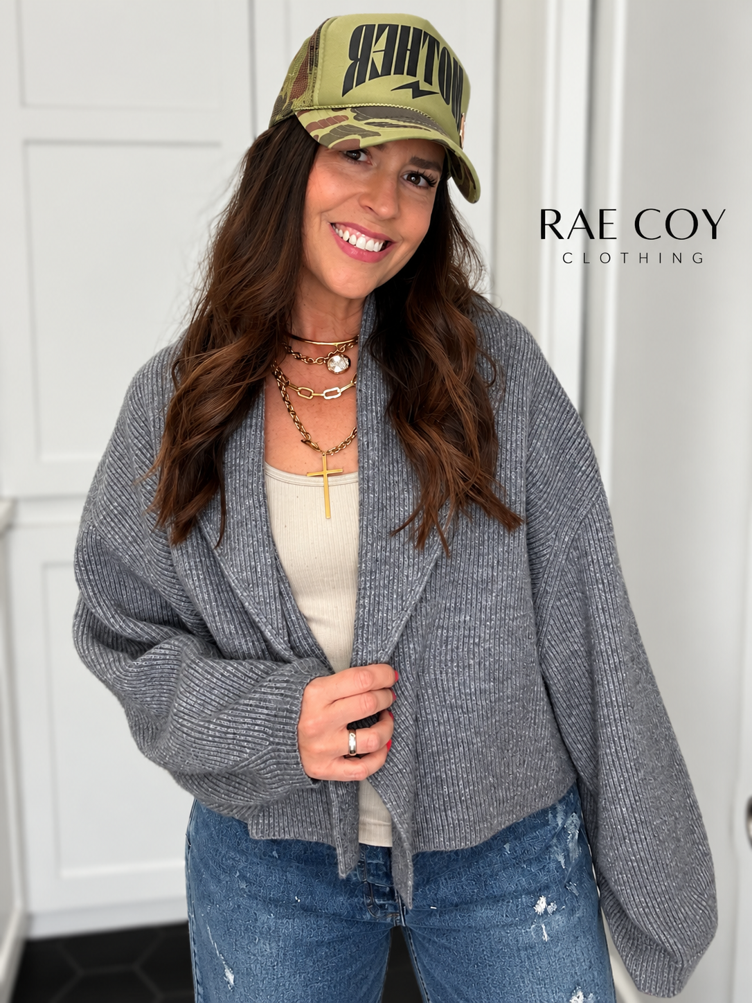 Grey Shawl Cardigan