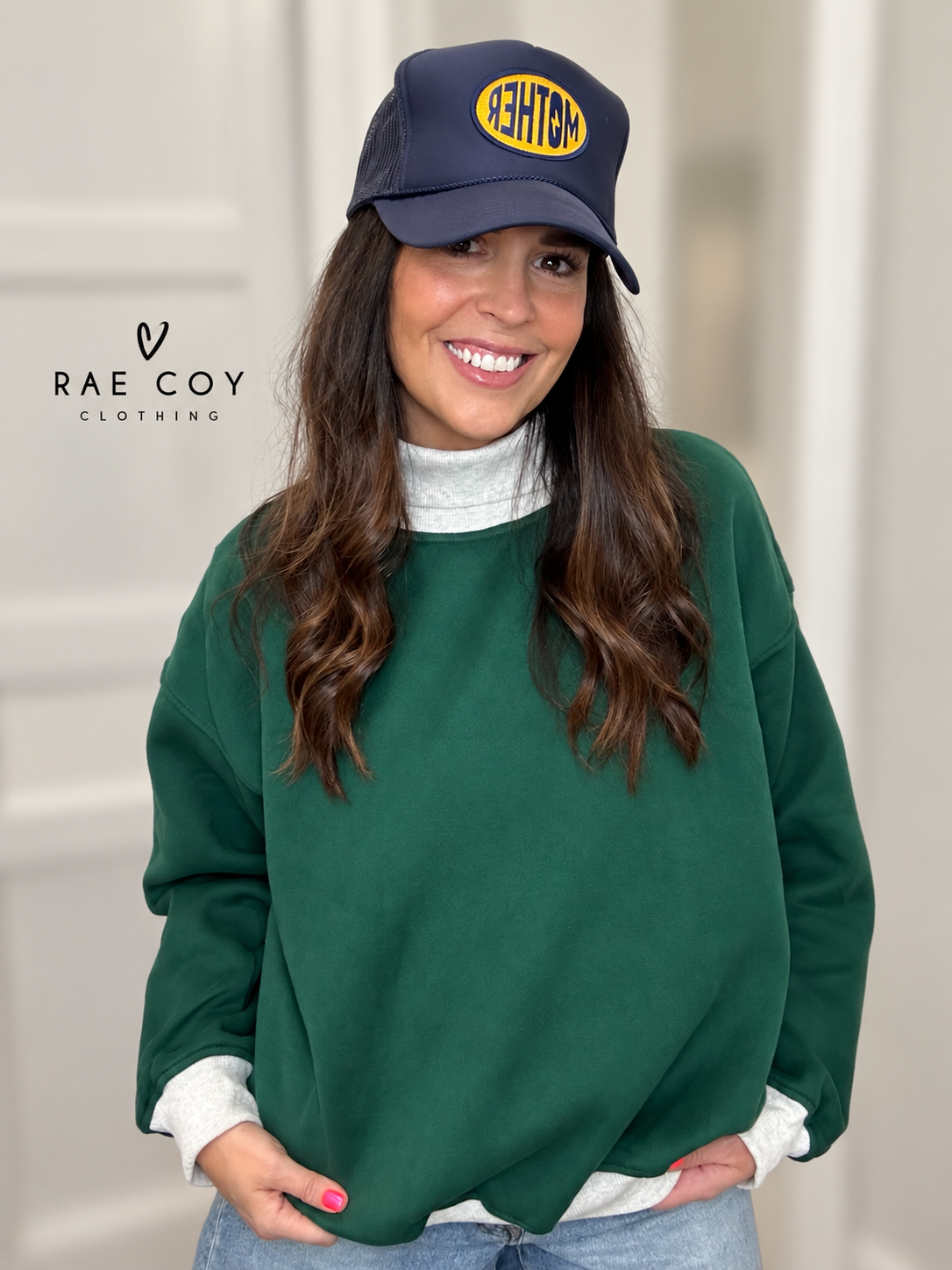 Layered Turtleneck Sweatshirt- Navy or Green