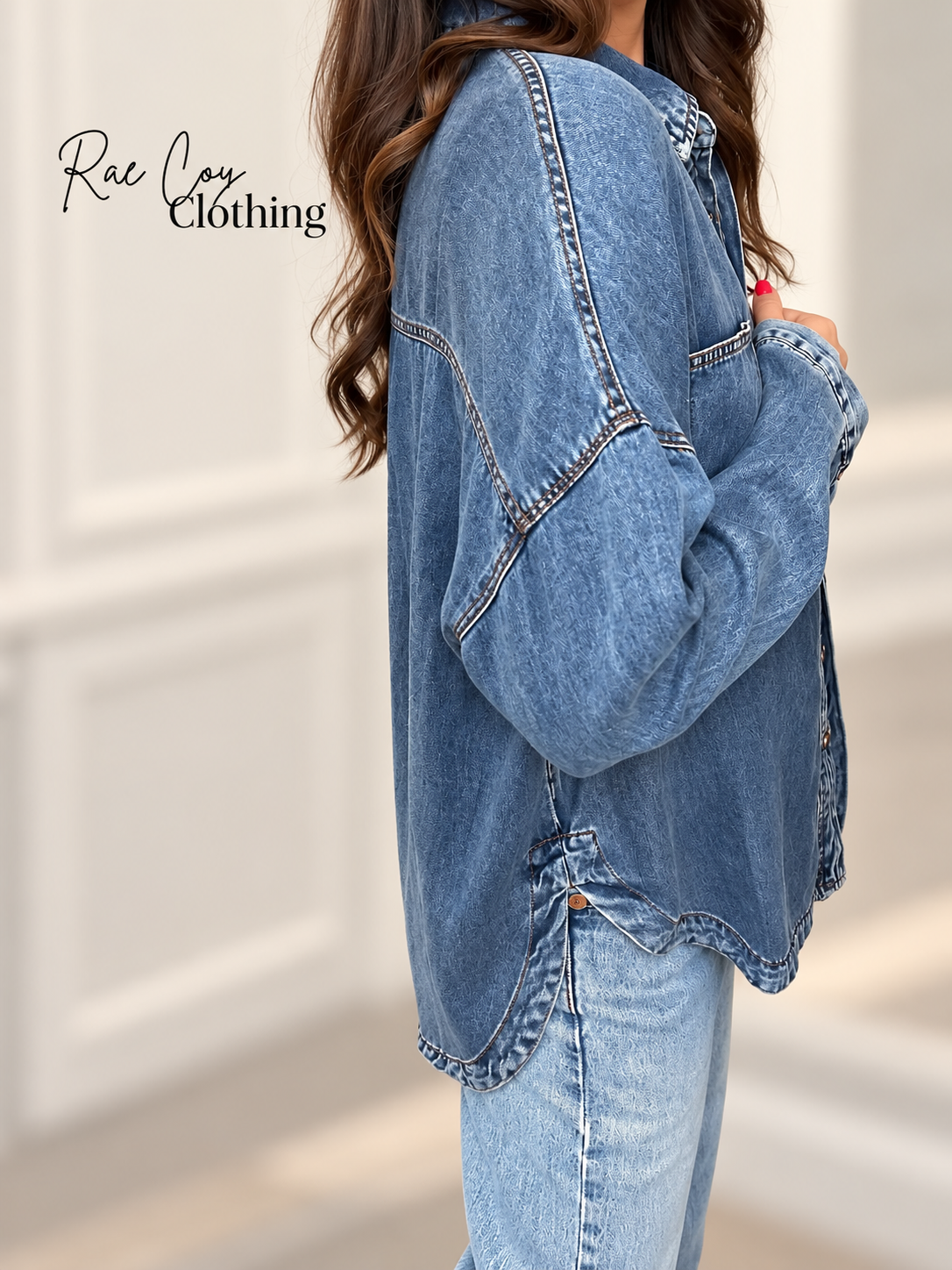 Soft Longsleeve Denim Button Down Shirt S-3X