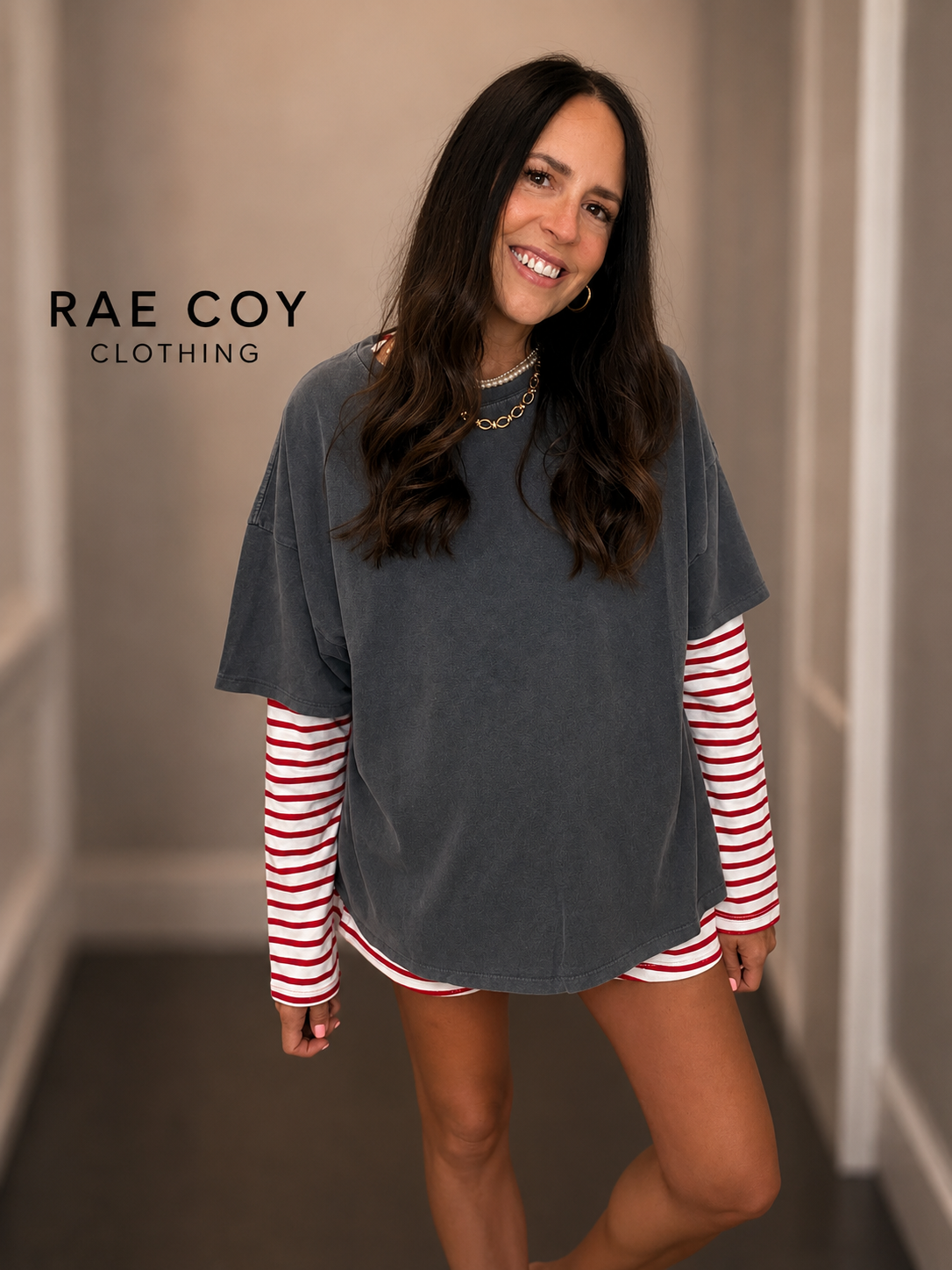 Gray Oversized Mineral Washed Tee