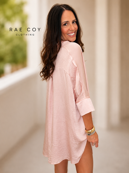 Blush Breeze Oversized Blouse