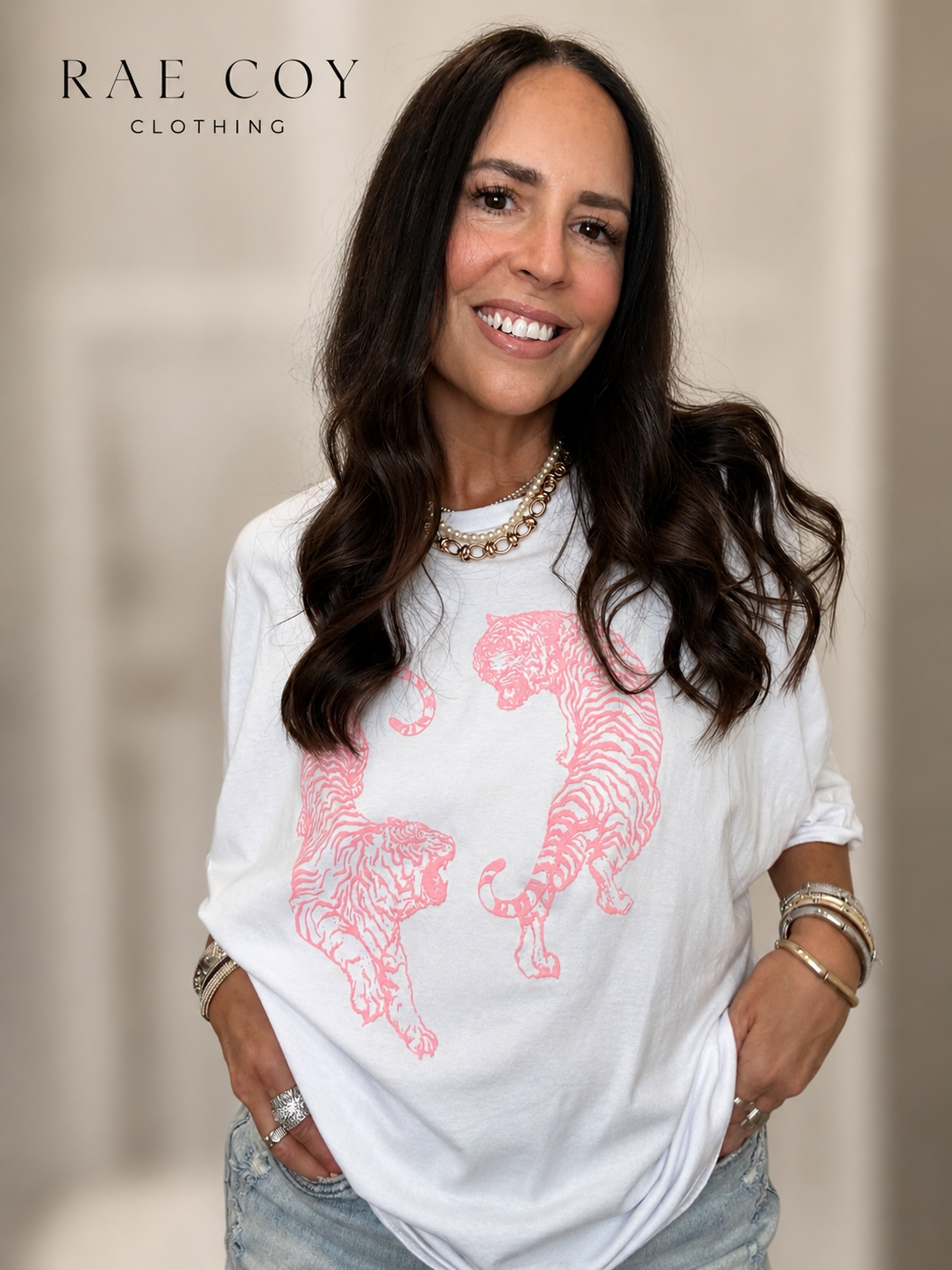 Oversized Tiger Tee - Pink