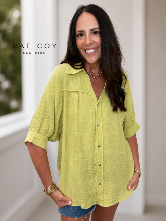 Sunny Days Cotton Button-Up