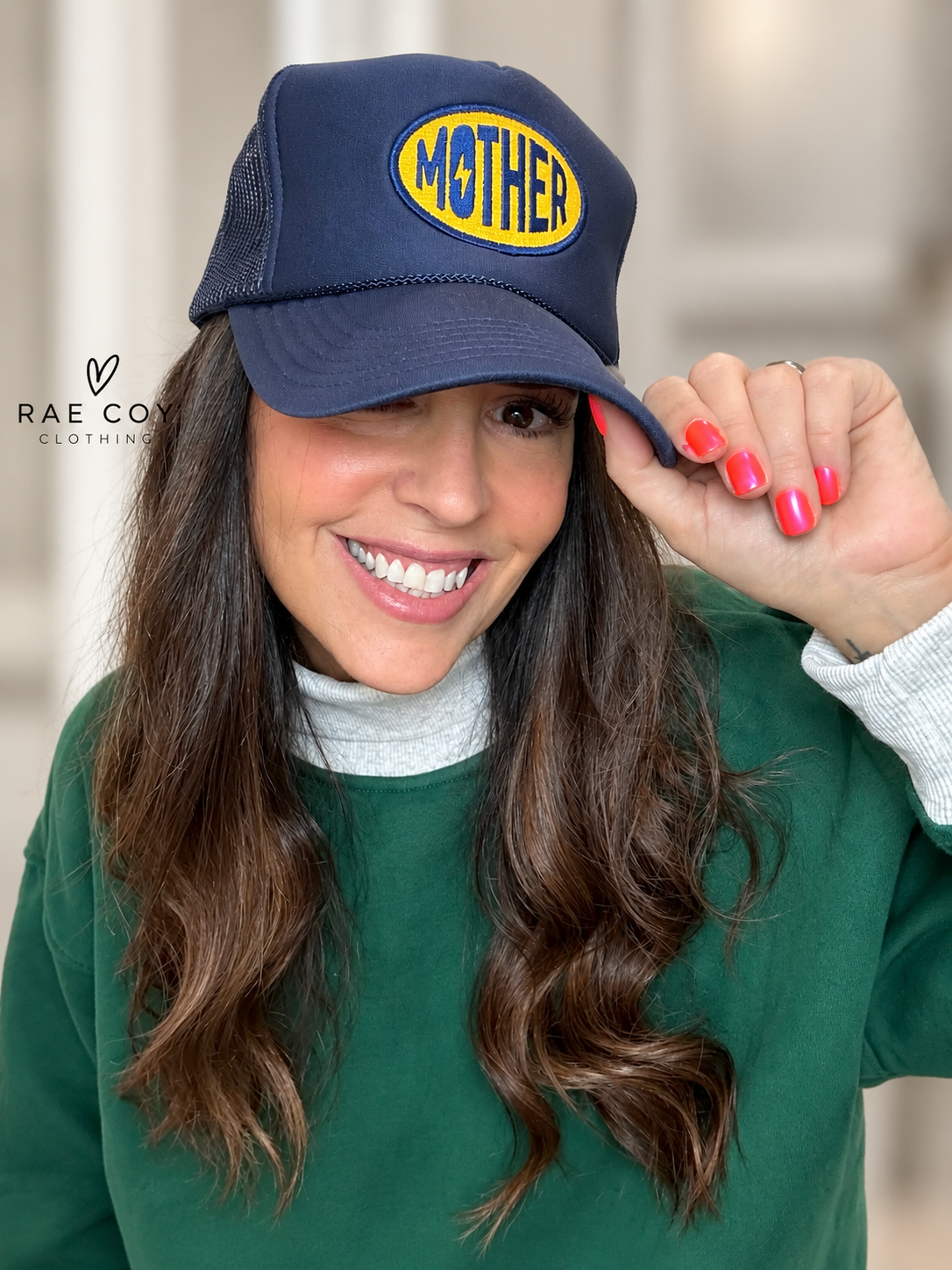 Navy Mother Trucker Hat -  Final Sale (Restocking)