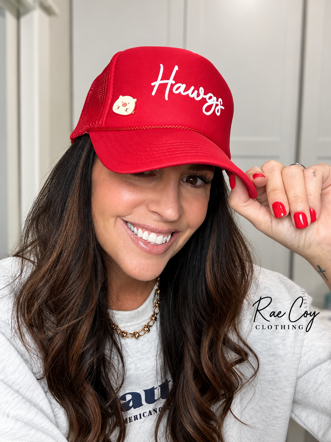 Hawgs Trucker Hat Pink Pig Pin Included - Final Sale
