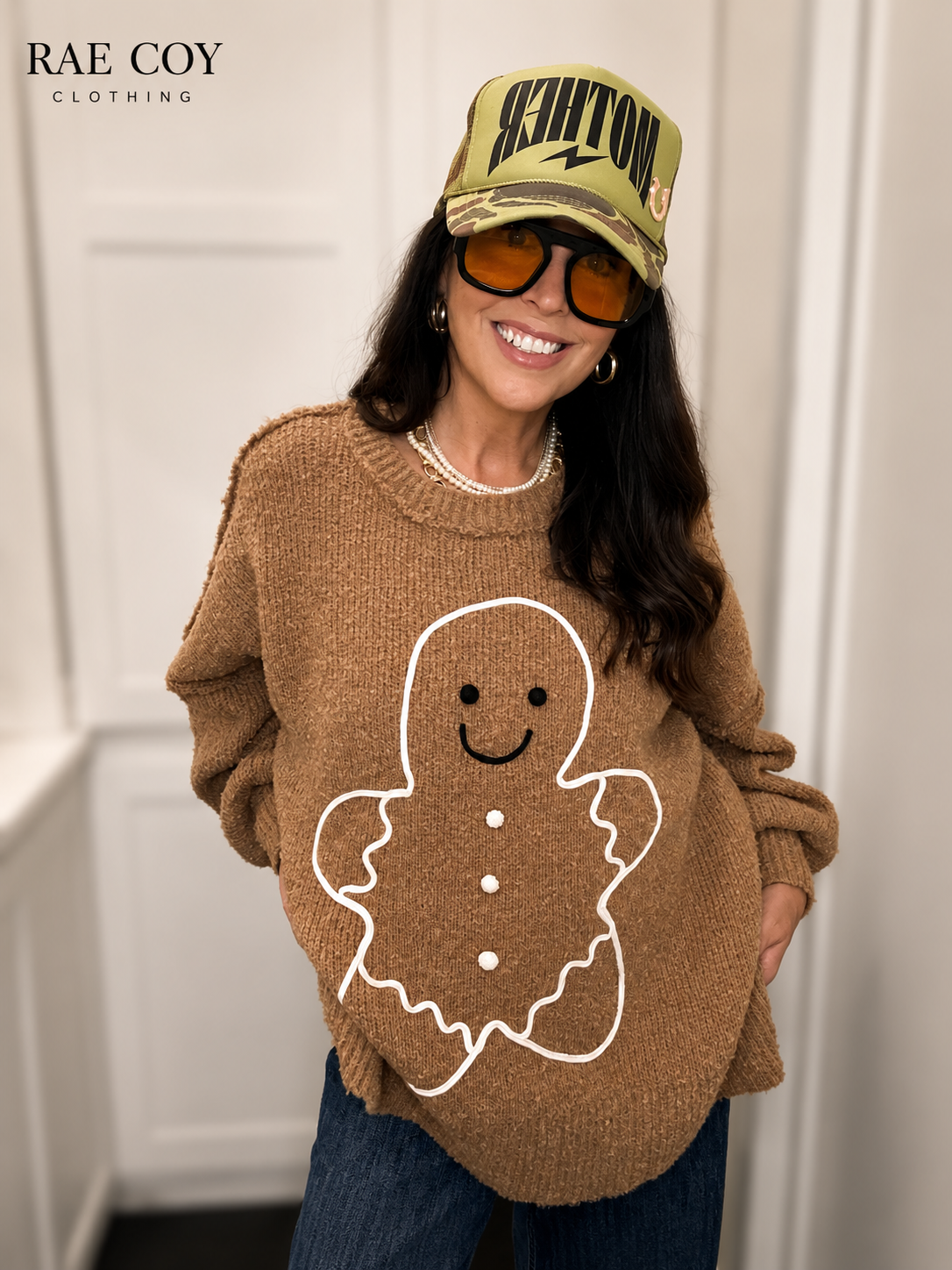 Oversized Gingerbread Man Sweater - Seasonal Items- Final Sale