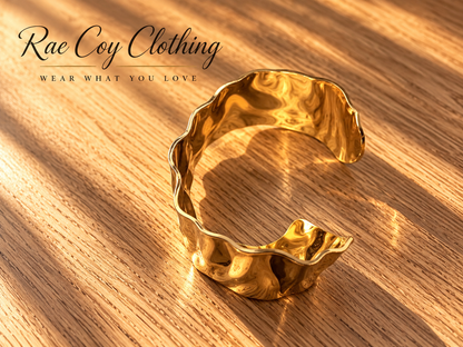 Stainless Steel Gold Cuff Bracelet Final Sale