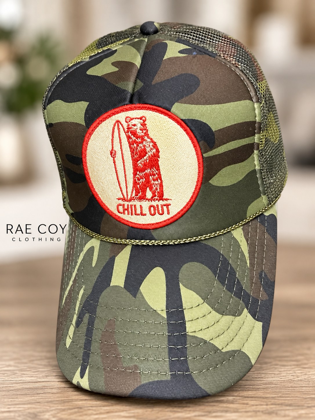 Chill Out Camo Bear Trucker - Final Sale