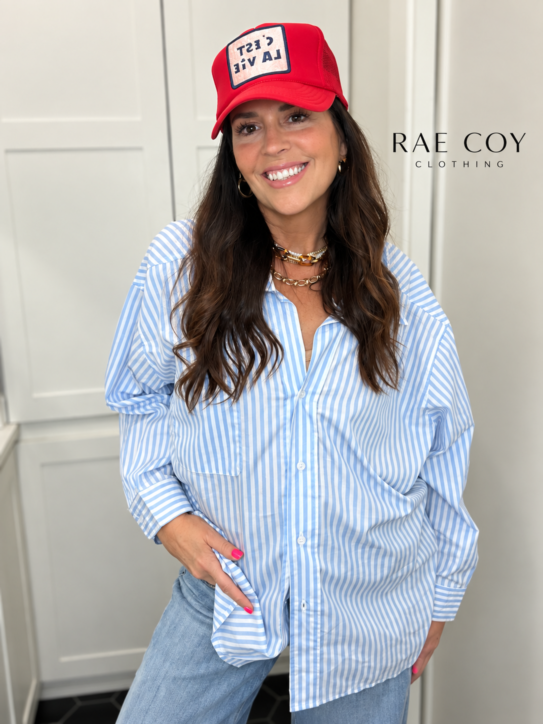 Blue Stripe Button Down