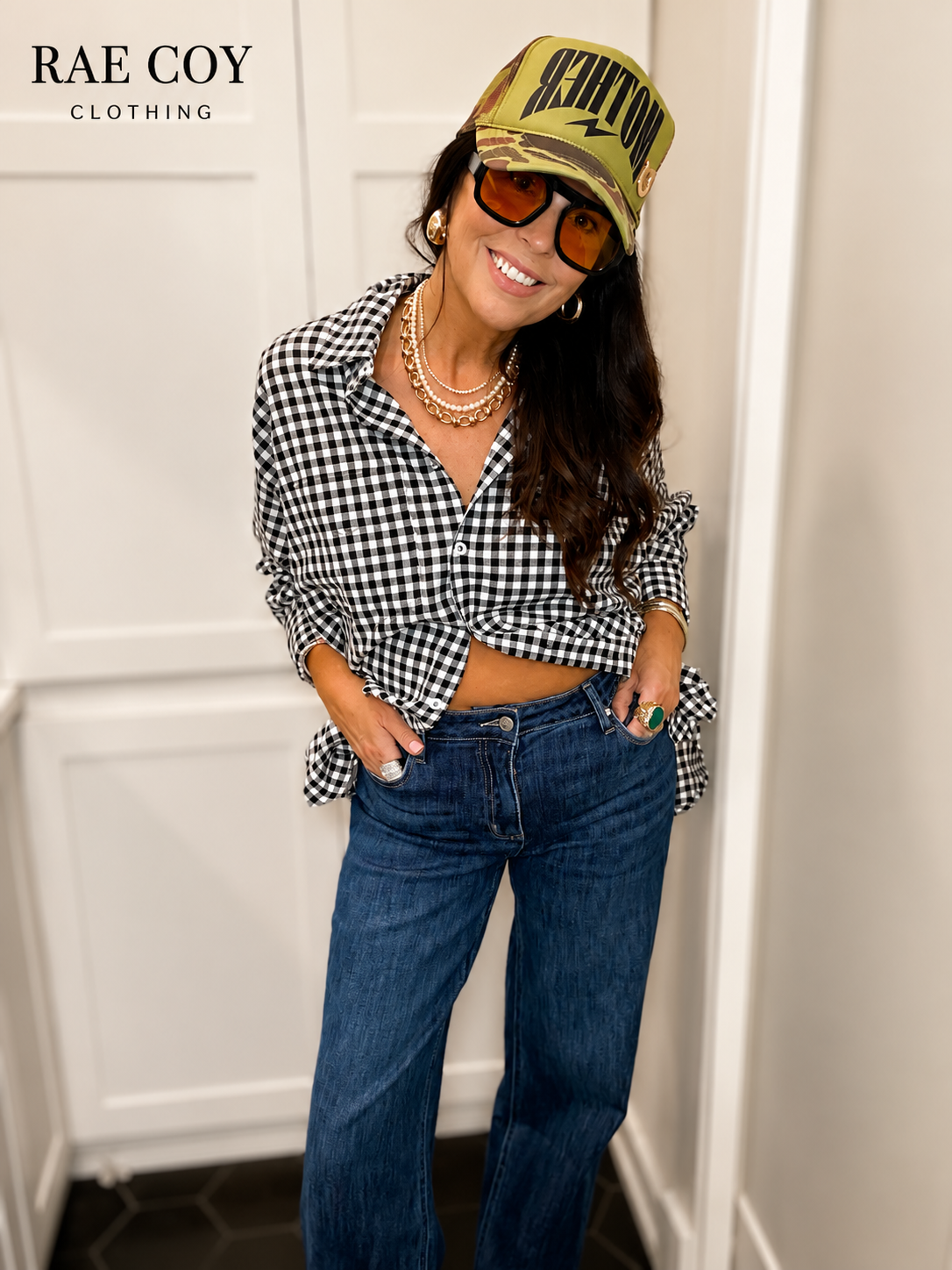 90s Straight Leg Raw Hem Jeans - Dark Wash