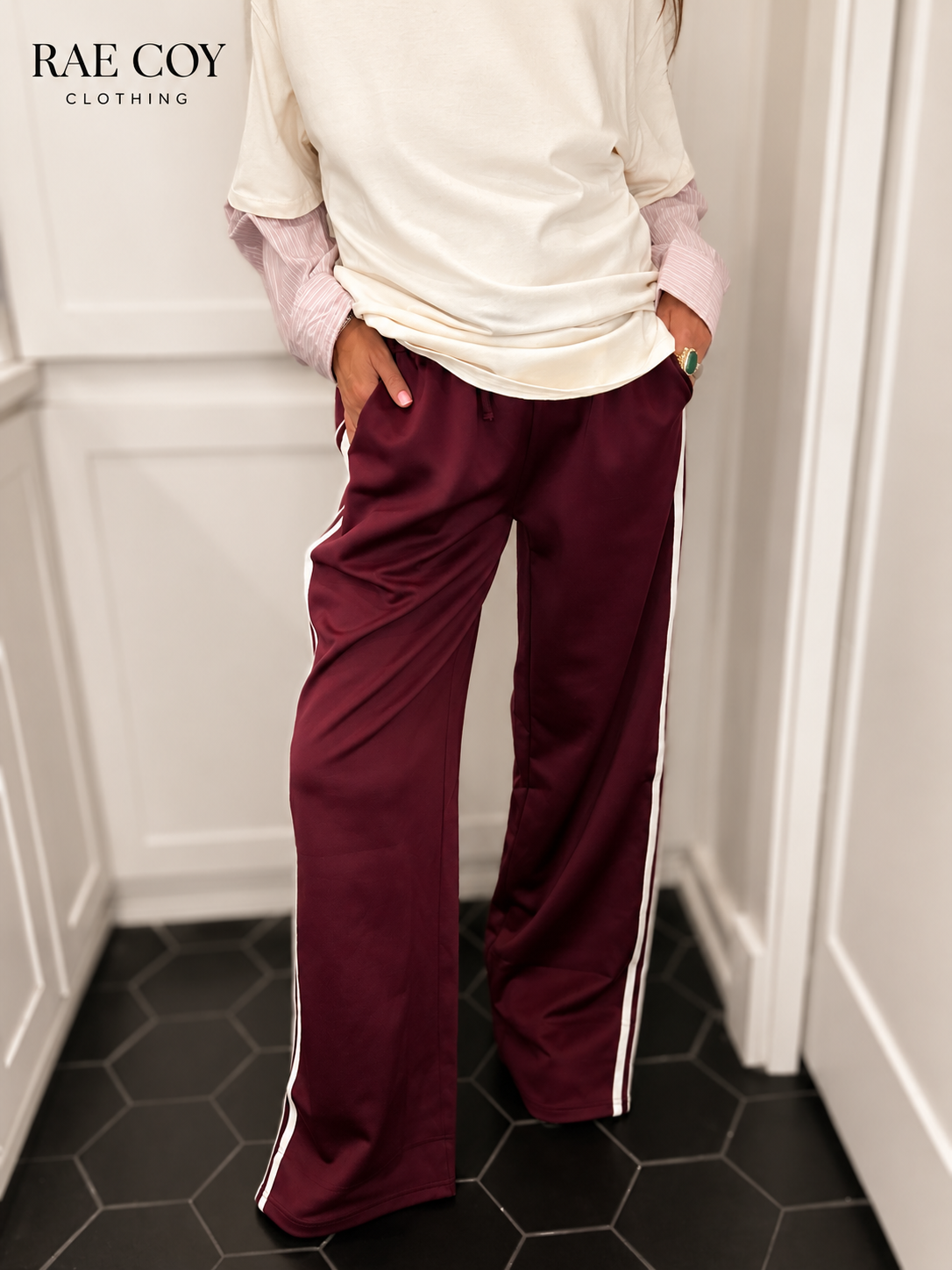 90s Track Pants - Maroon