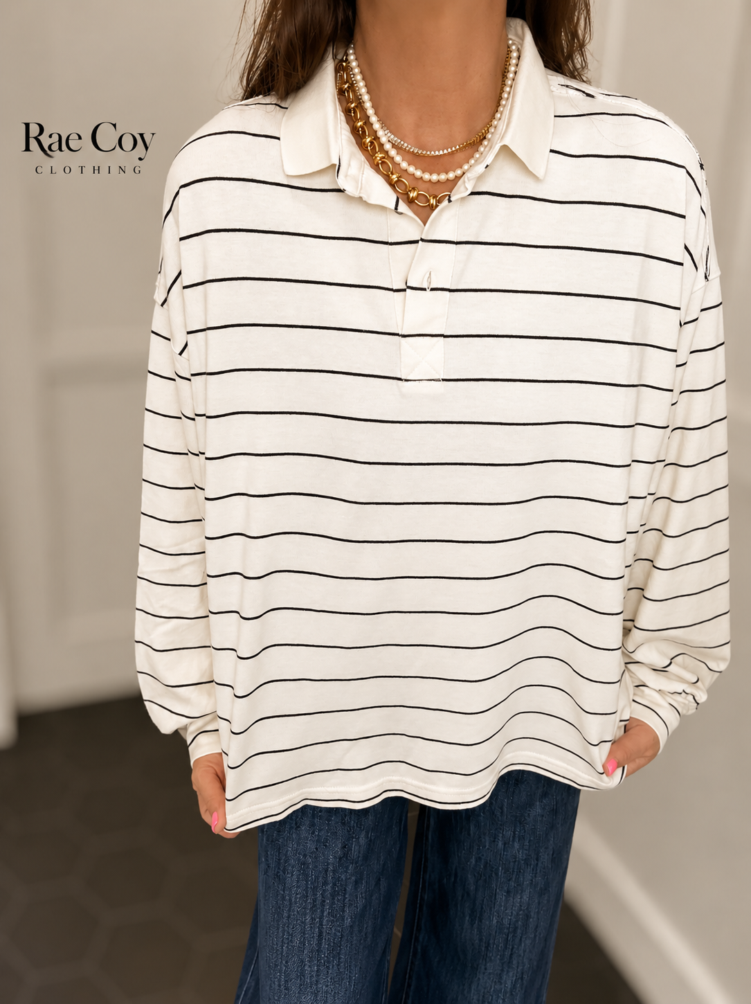 Striped Rugby Top 100% Cotton