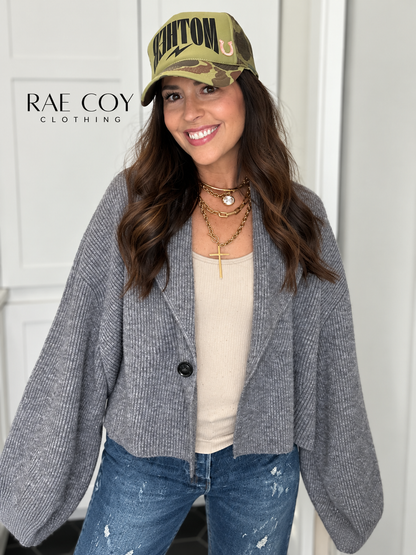Grey Shawl Cardigan