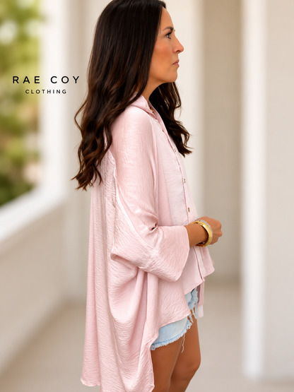 Blush Breeze Oversized Blouse