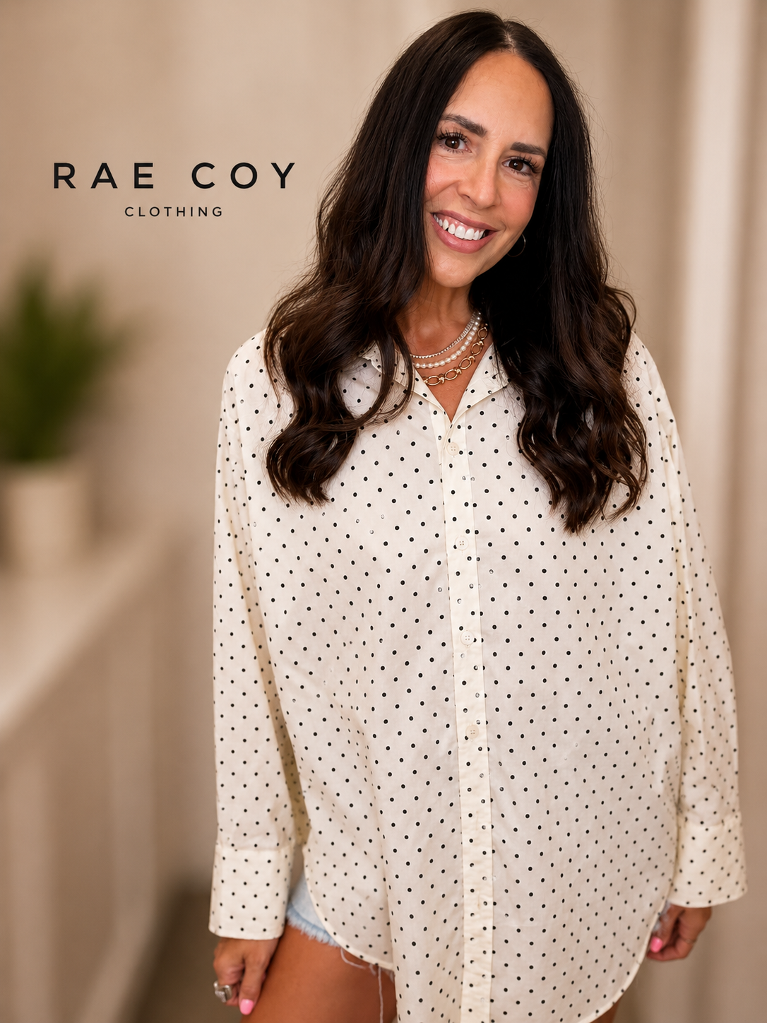 Polka Dot Button Down