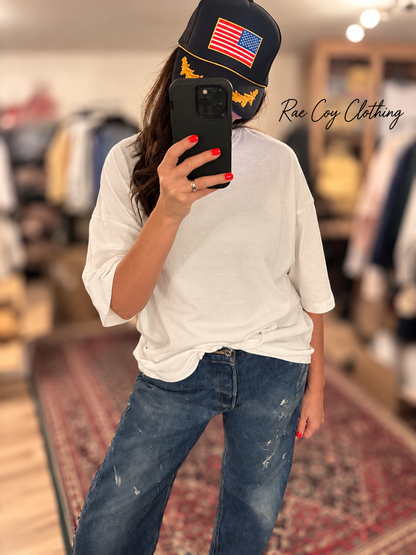 Plain White Boxy Tee