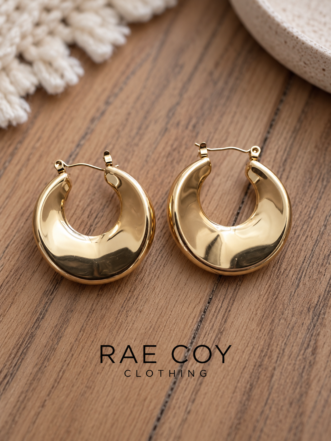 Gold Hoops Stainless Steel 1.25” - Final Sale